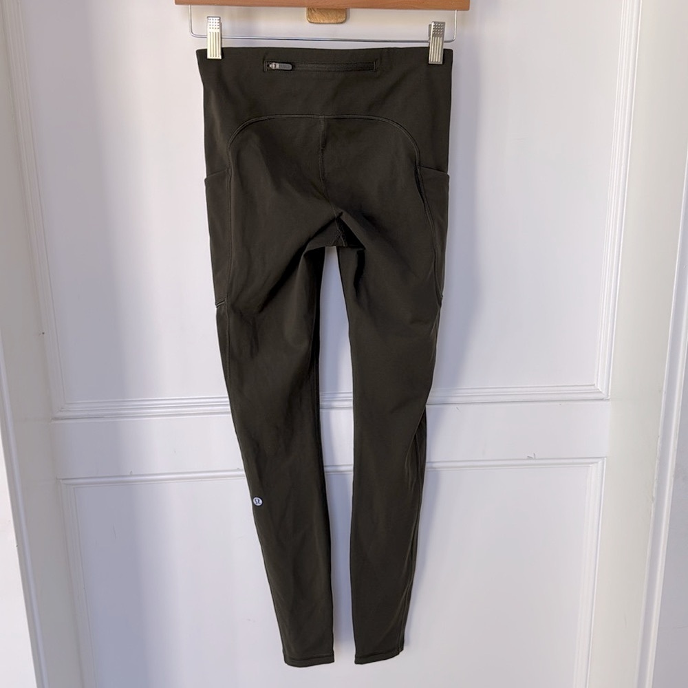 Lululemon Speed Up Tight Full On Luxtreme With Pockets 4 Inseam 28” Olive Green - Picture 13 of 14
